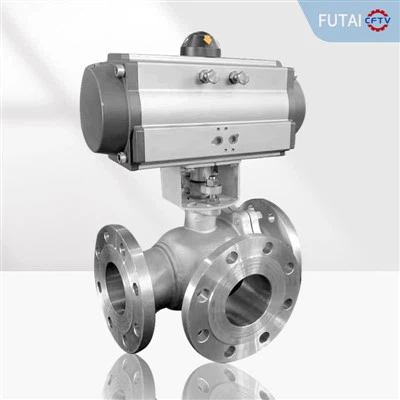 Háromutas pneumatikus vezérlésű rozsdamentes acél golyósszelep